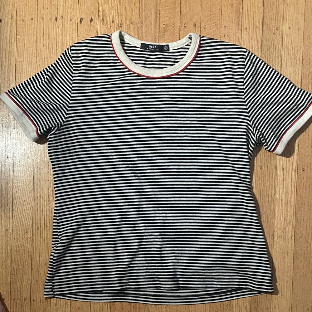 Obey Worldwide Womens Striped Tee